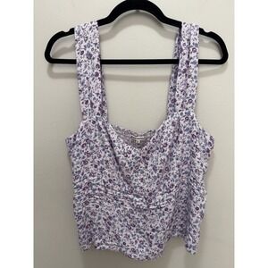 Reformation Hester Lavender‎ Floral Print Top Size 12